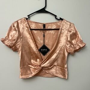 Satin Knot Crop Top